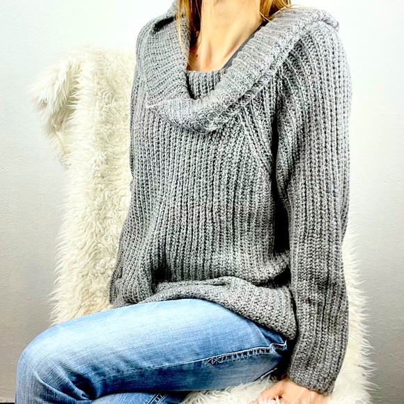 ENTRO |🐭 Oversized Big Slouchy Shrug Cowl Neck Sweater - Picture 5 of 13